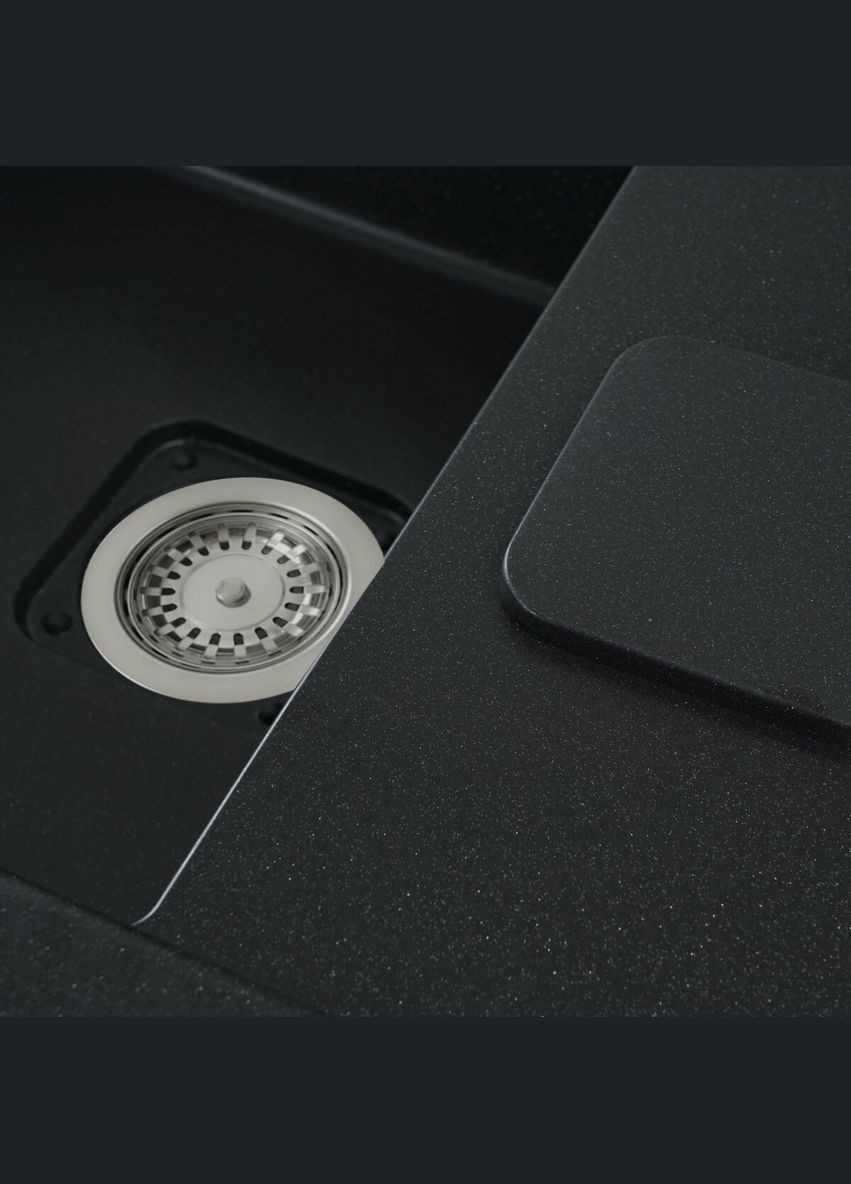 Гранитная мойка для кухни 7850 CUBE матовая Черный металлик Platinum (336936462)