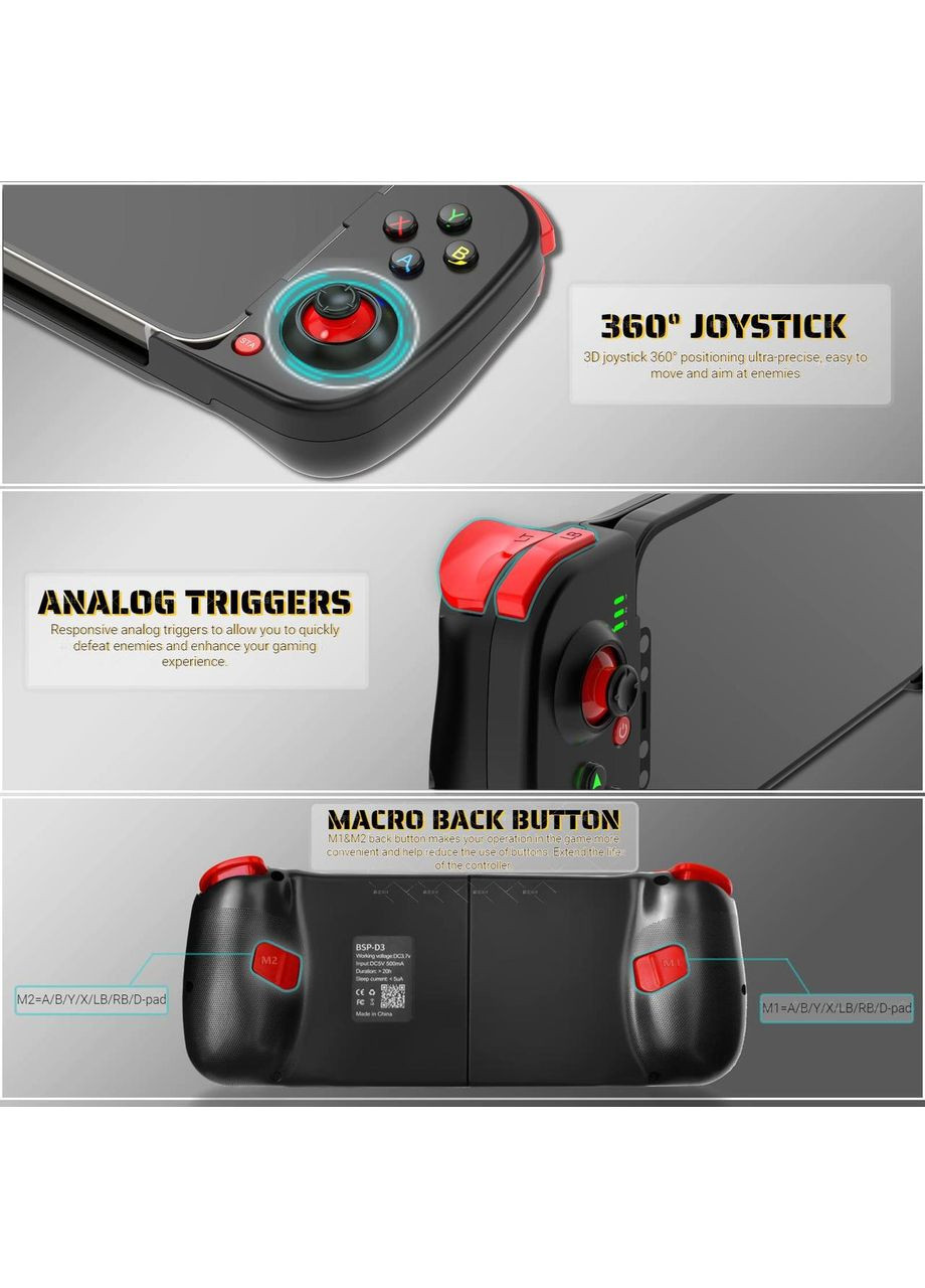 Bluetooth Джойстик для Телефону Геймпад для Смартфону Gamepad Бездротовий Ігровий Контролер для iOS андроїд, Білий Union (366664719)