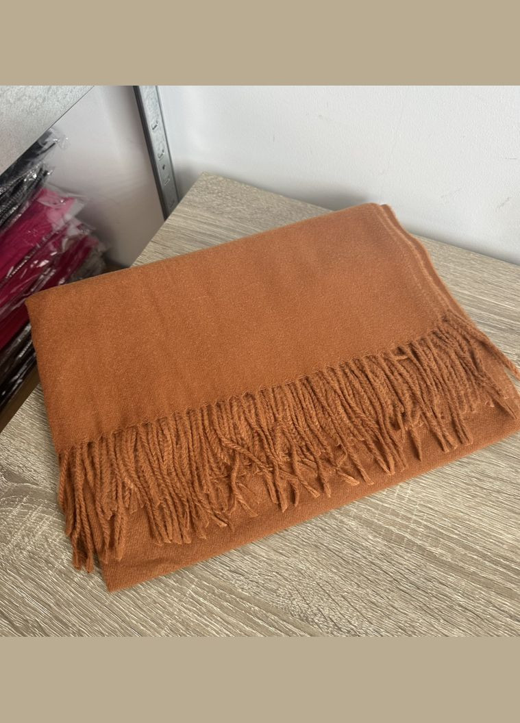 Кашеміровий однотонний шарф "Жасмін" рудий 104027 Cashmere (329900182)