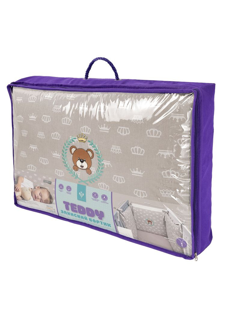 Бортик защитный в кроватку ТM 198х42 см хлопок корона беж (08-13737*002) PAPAELLA (313594494)