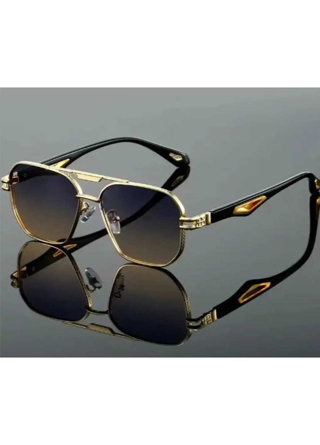 Сонцезахисні окуляри квадратні унісекс золотисті 54мм метал+полікарбонат градієнтні лінзи UV400 ретро стиль для подорожей No Brand (364859628)