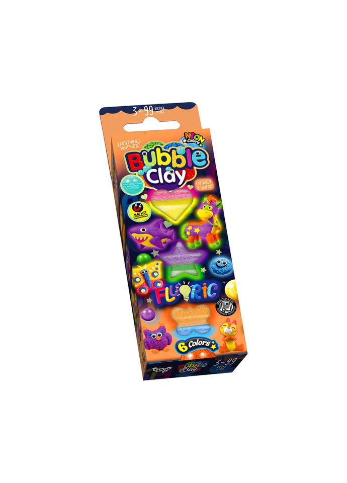 Набір для творчості "BUBBLE CLAY "FLUORIC" BBC-FL-6-01U Укр BBC-FL-6-01U Danko Toys (334159582)