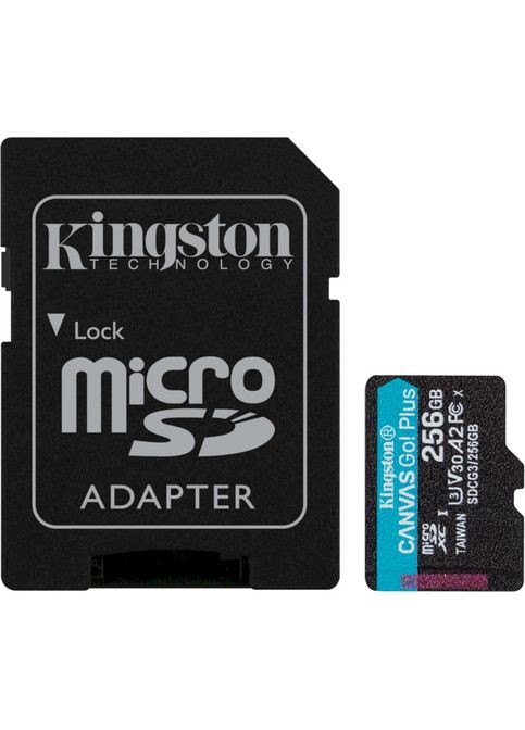 Карта пам'яті microSDXC 256Gb Canvas Go+ UHS-I U3 V30 A2 Class 10 + SD-adapter (R170/W90) Kingston (307166839)