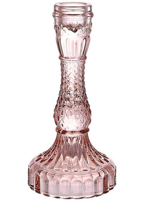 Набір скляних свічників Crystal Glass 12 штук ніжно-рожеві для прикраси інтер'єру світильники для дому BonaDi (368979331)