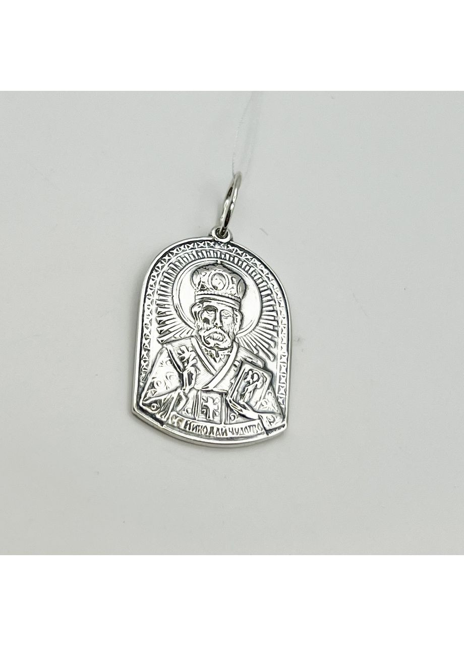 Православна ладанка срібна "Святий Миколай Чудотворець" 5,9 г No Brand (369737489)