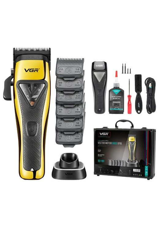 Машинка для стрижки VGR V-015 акумуляторна бездротова професійна 6 насадок - Догляд за тілом No Brand (342369248)