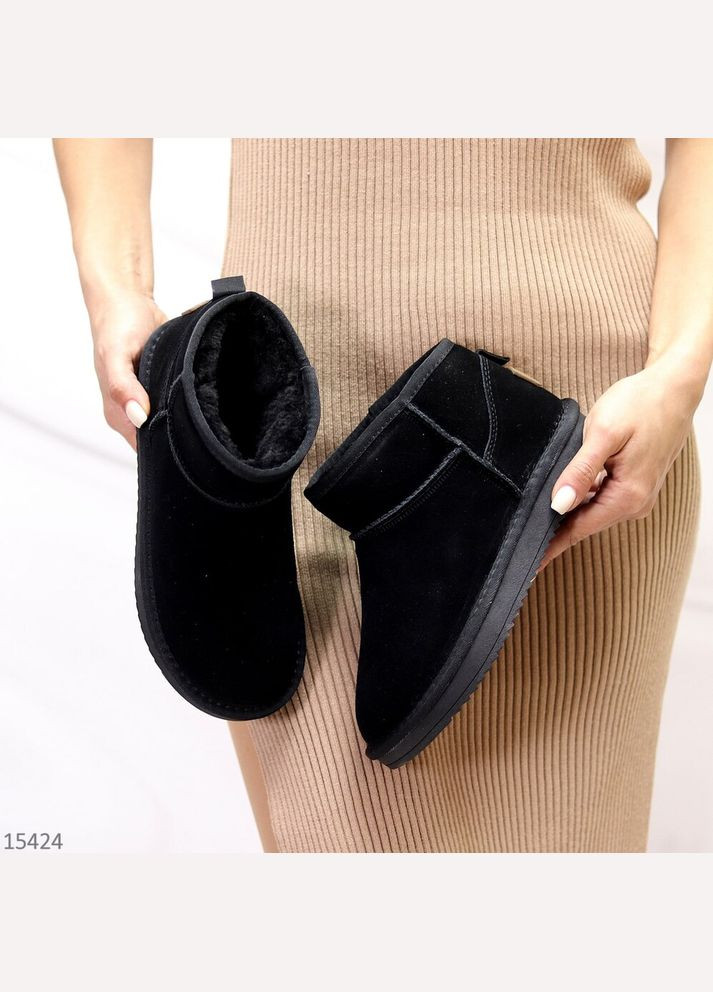 Низкие угги натуральная замша, зимние угги, уги, миниугги, зимние сапожки ITTS Fluff (304727176)