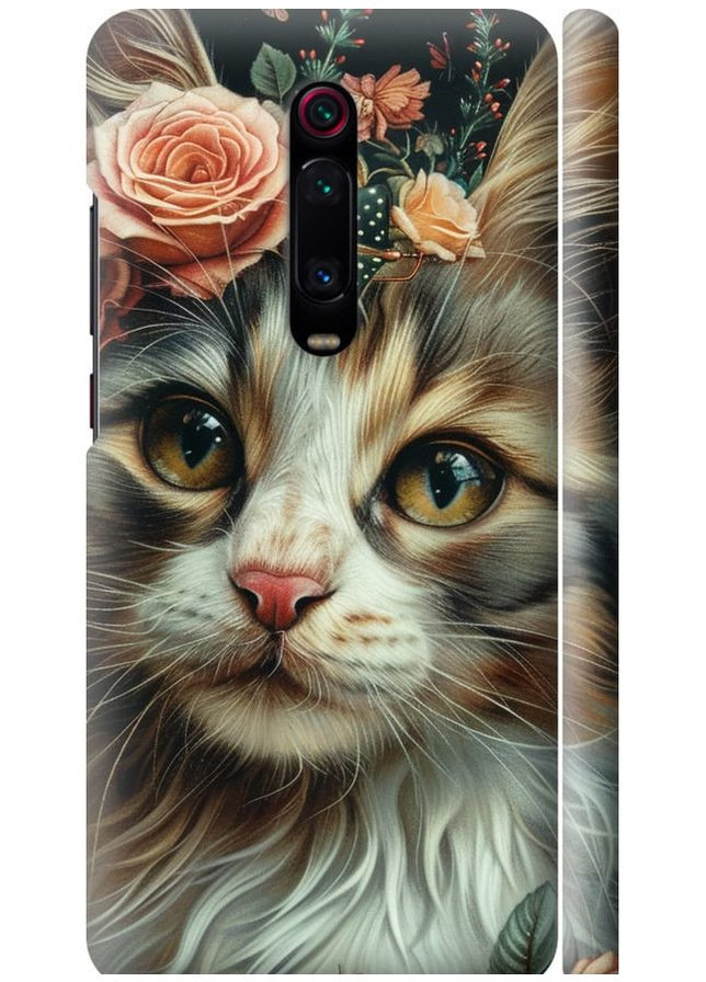 3D пластиковий матовий чохол 'Cats and flowers' для Endorphone Xiaomi Mi 9T Pro (287272926)