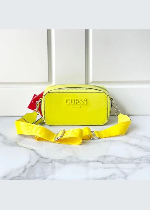 Женская прямоугольная сумка GUESS кросс-боди на ремешке зеленая No Brand (316698212)