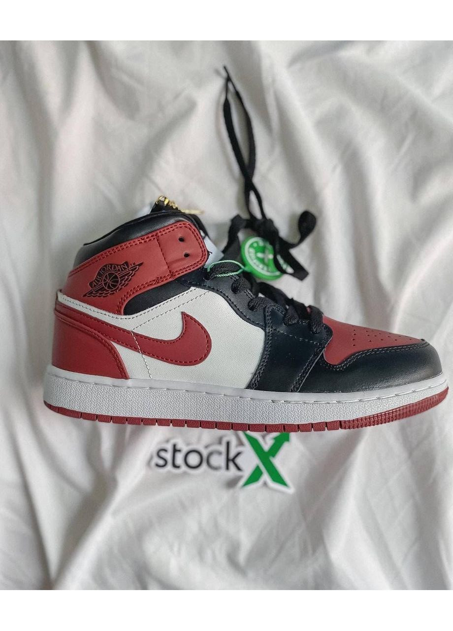 КРОССОВКИ ЖЕНСКИЕ NIKE AIR JORDAN 1 RETRO MID SE BLACK DARK BEETROOT НАЙК АИР ДЖОРДАН No Brand чёрные демисезоны (367170653)