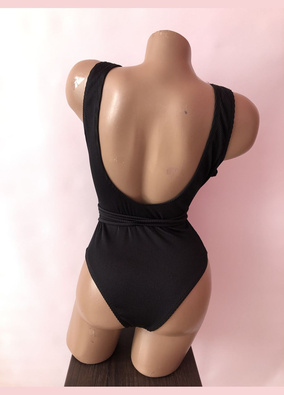 Чорний демісезонний жіночий суцільний купальник монокіні (арт.6076) No Brand