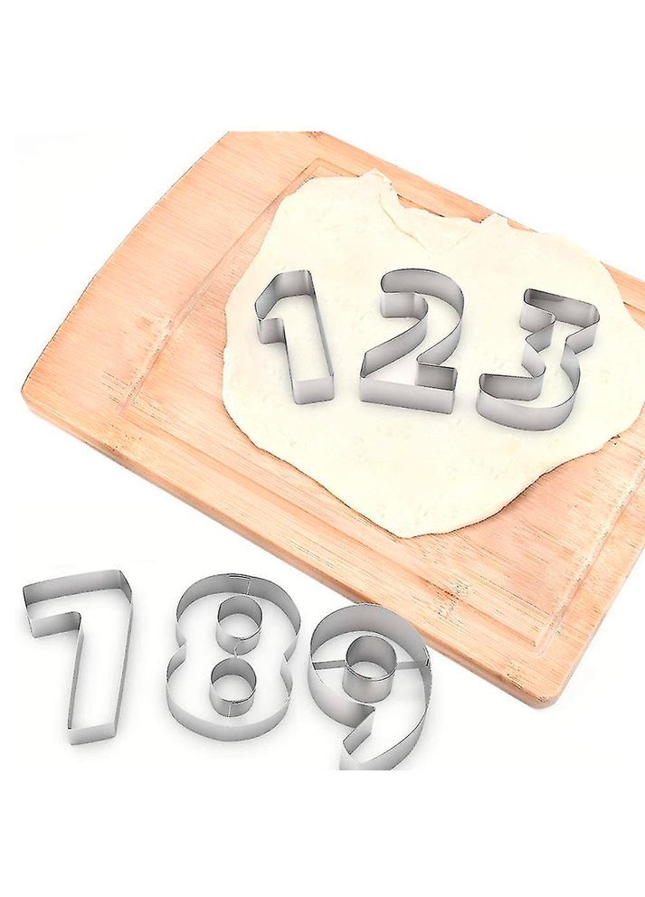 Форма для печива у формі цифер 10 шт нержавіюча сталь 141489 No Brand (272150411)