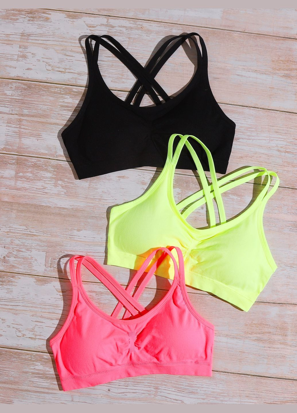 Комбінований бюстгальтер спортивний (3 шт.) SHEIN без кісточок