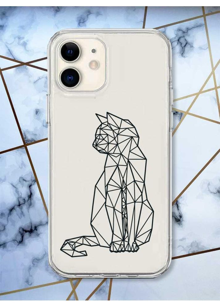 Прозорий чохол на iPhone 12 mini Котик (принт 124) Creative (359482497)