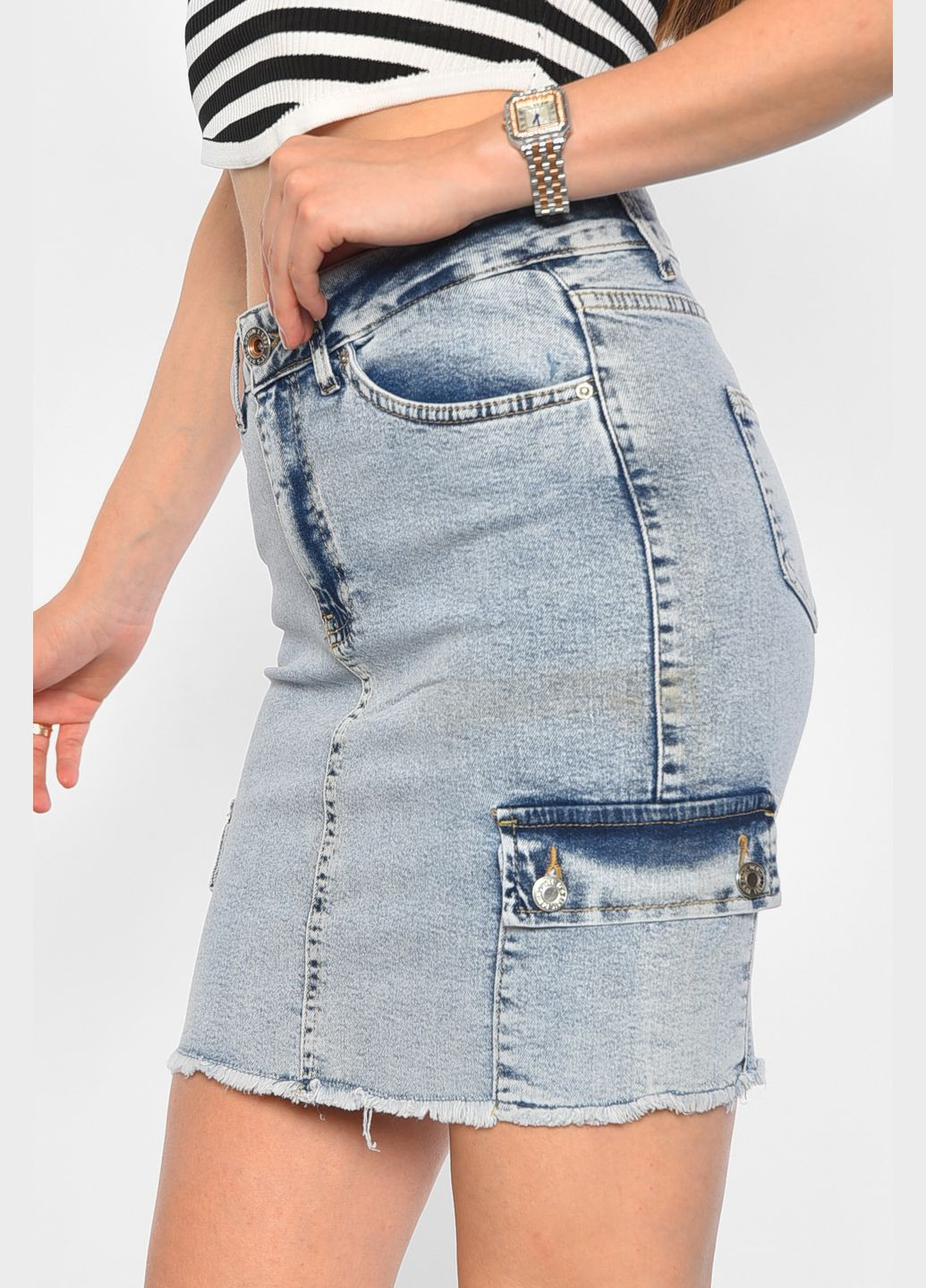 Спідниця жіноча джинсова блакитного кольору Let's Shop (302786204)