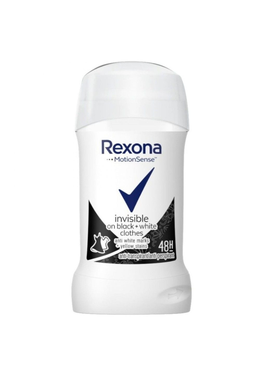 Антиперспірант стік жіночий Invisible on Вlack + White 40 мл Rexona (325219812)