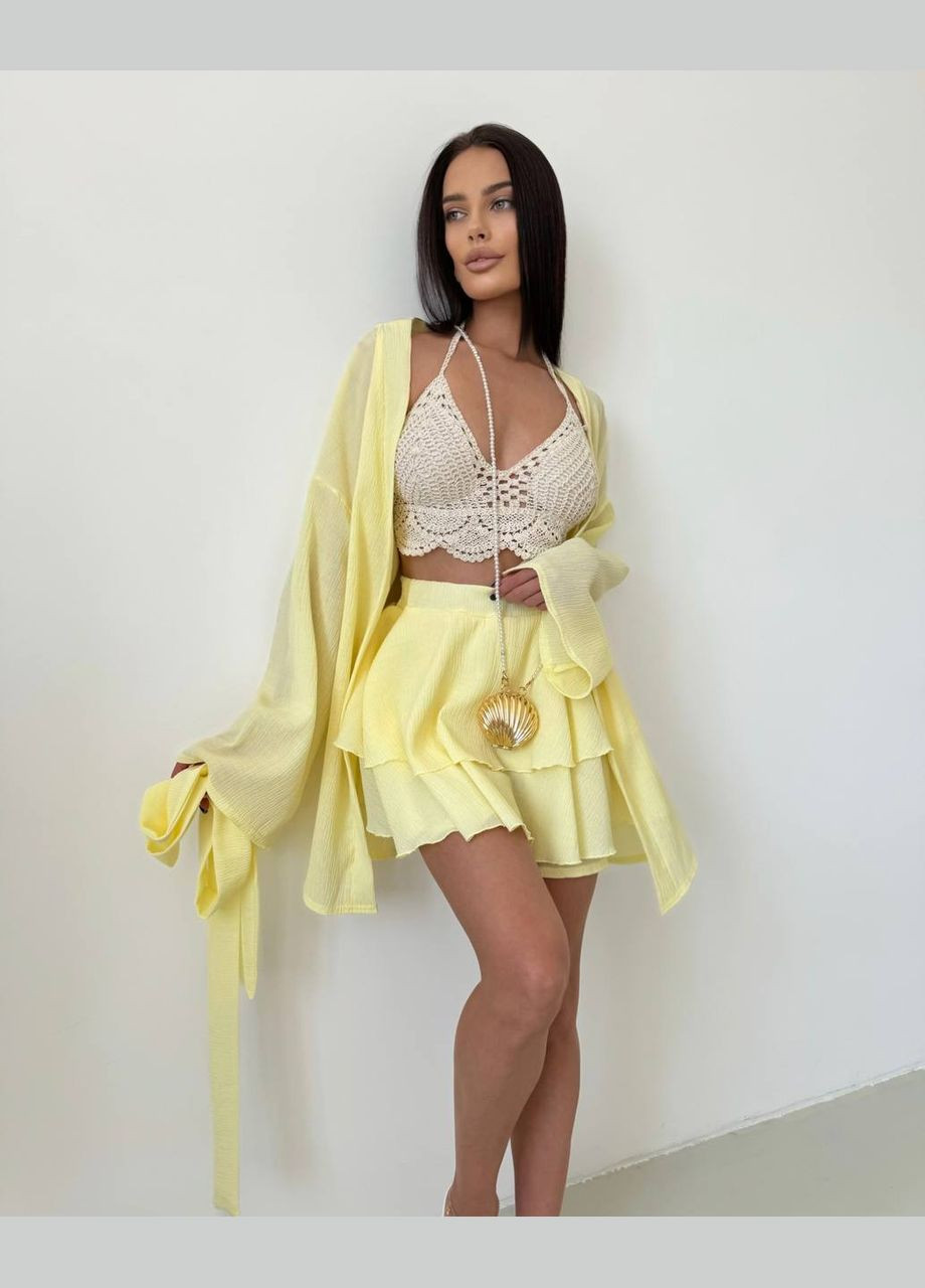 Женский костюм с кимоно и шортами-юбкой No Brand С824/825-1636/1 (341280115)