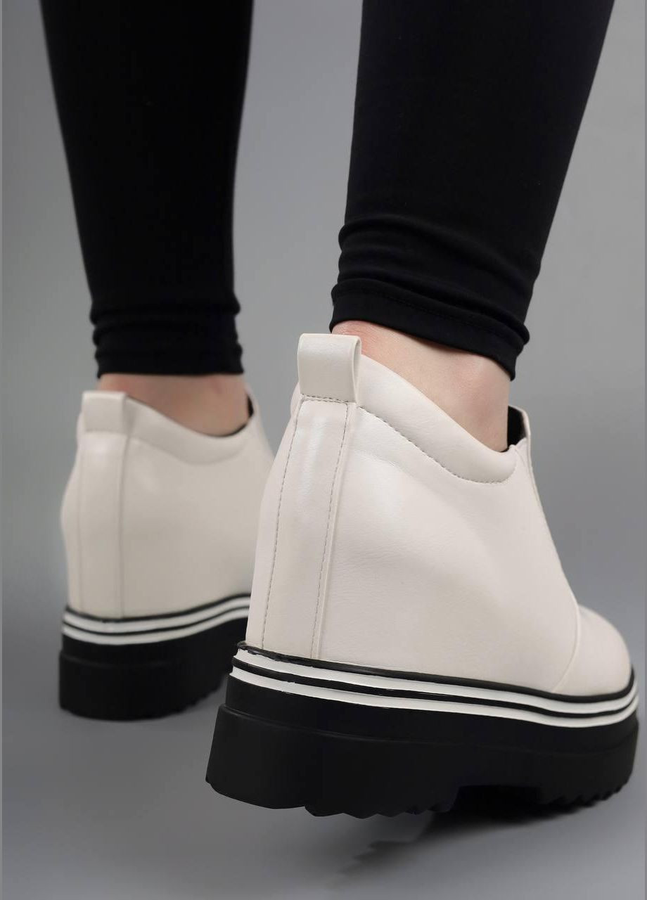 No Brand Туфли женские белые на танкетке лоферы белый з искусственная кожа, — демисезон (333016562)