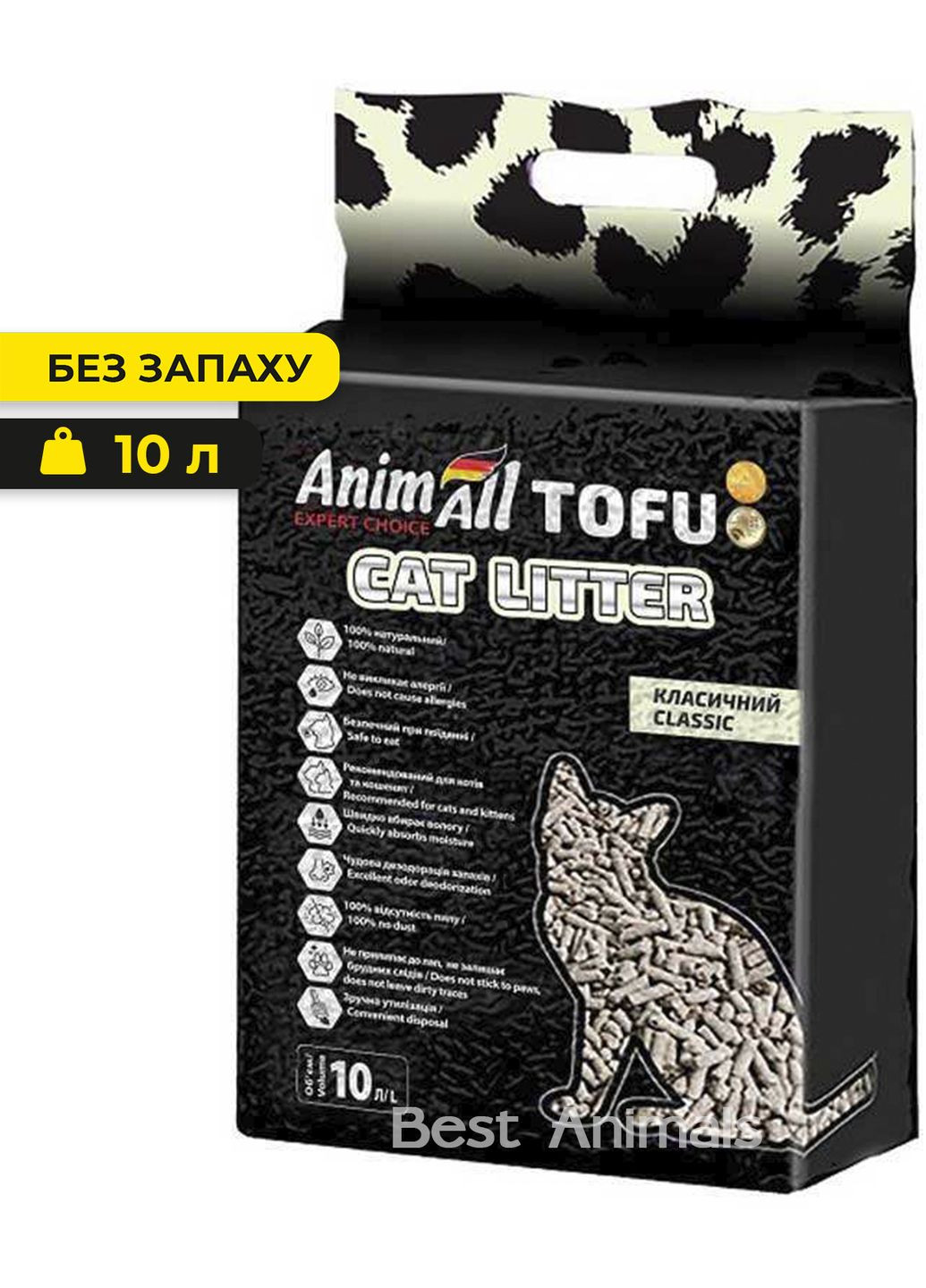 Соевый наполнитель классический без ароматизаторов Анимал Tofu 10 л (4.7 кг) (4820224502106) AnimAll (354701362)