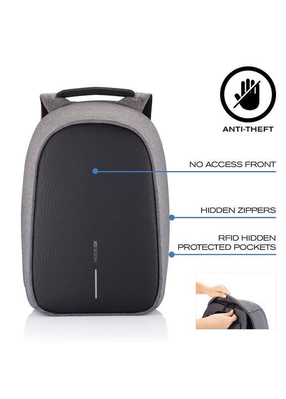 Городской рюкзак Анти-вор Bobby Hero Small Grey (P705.702) XD Design (322200493)