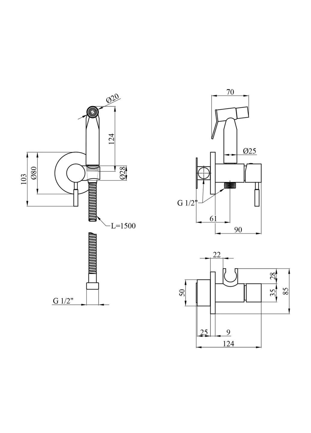 Набор 3 в 1 для ванной комнаты Edelstahl Klassisch Kroner (336935203)