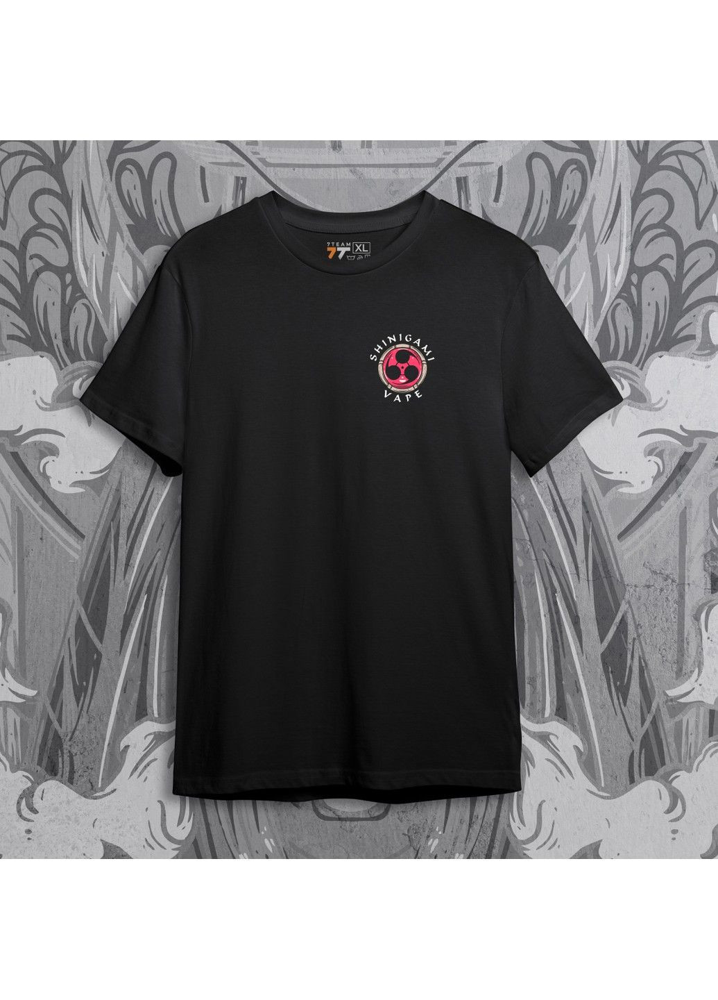 Черная футболка c принтом shinigami vape No Brand