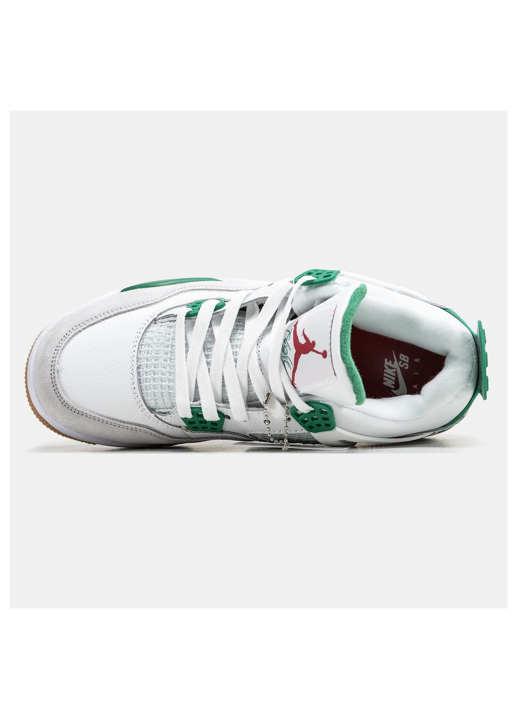 Білі Осінні кросівки чоловічі Nike Air Jordan 4 x SB Pine Geen