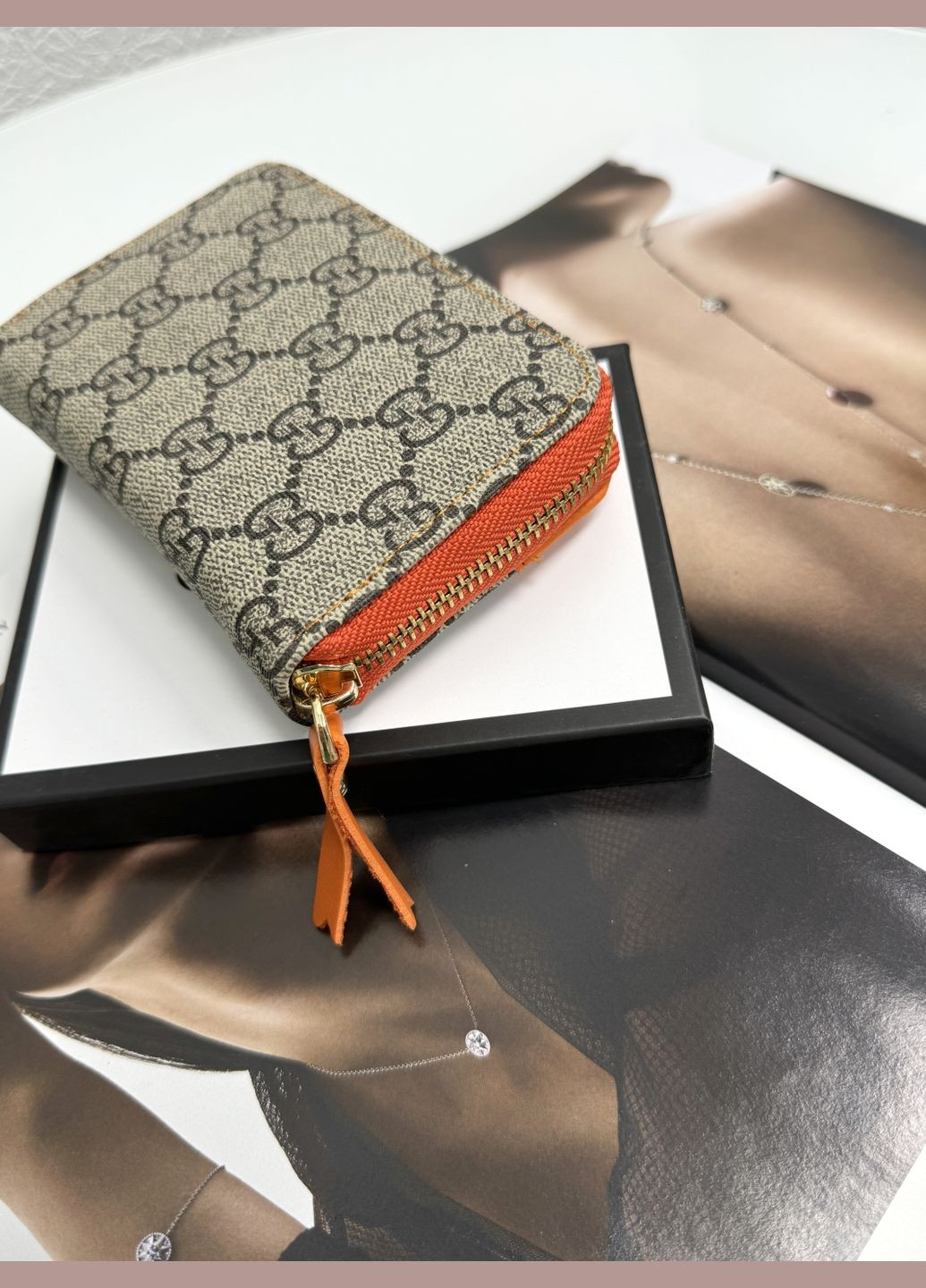 Гаманець Гучі міні LUX помаранчевий No Brand (317627534)