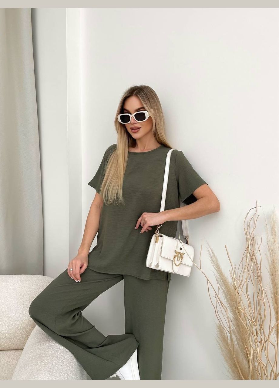 Жіночий прогулянковий костюм кольору хакі 32026 Fashion (324757047)