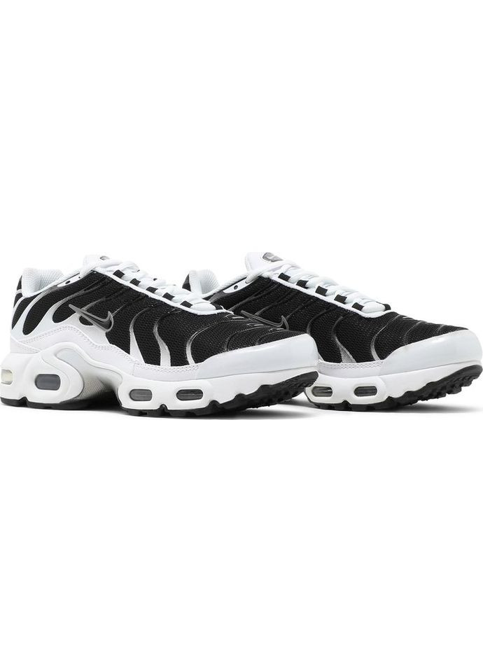 Чорно-білі всесезонні кросівки air max plus white black metallic pewter - cd0609-102 Nike