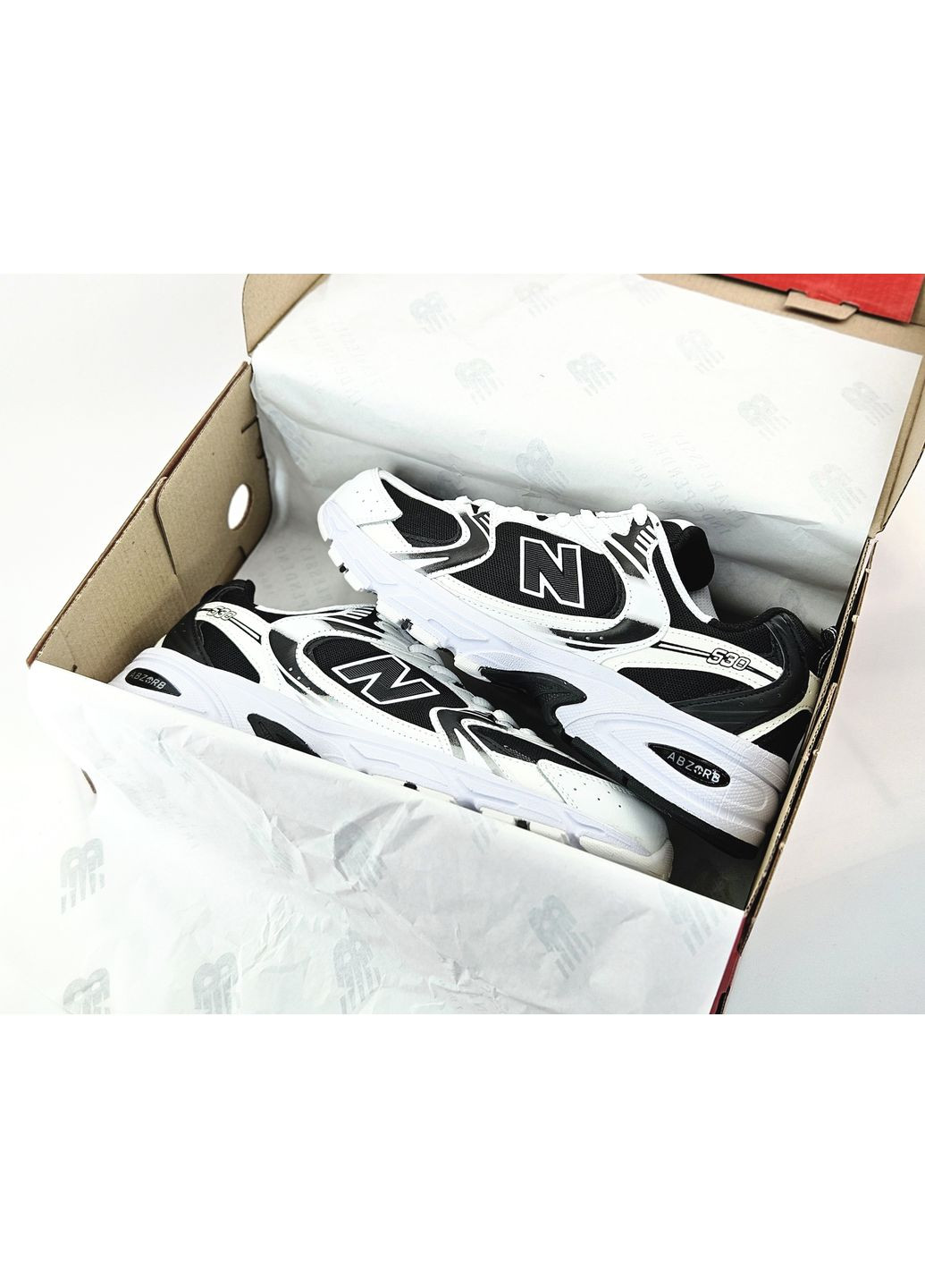 Черно-белые демисезонные кроссовки мужские и женские new balance 530 black white | нью беланс 530 черно-белые No Brand