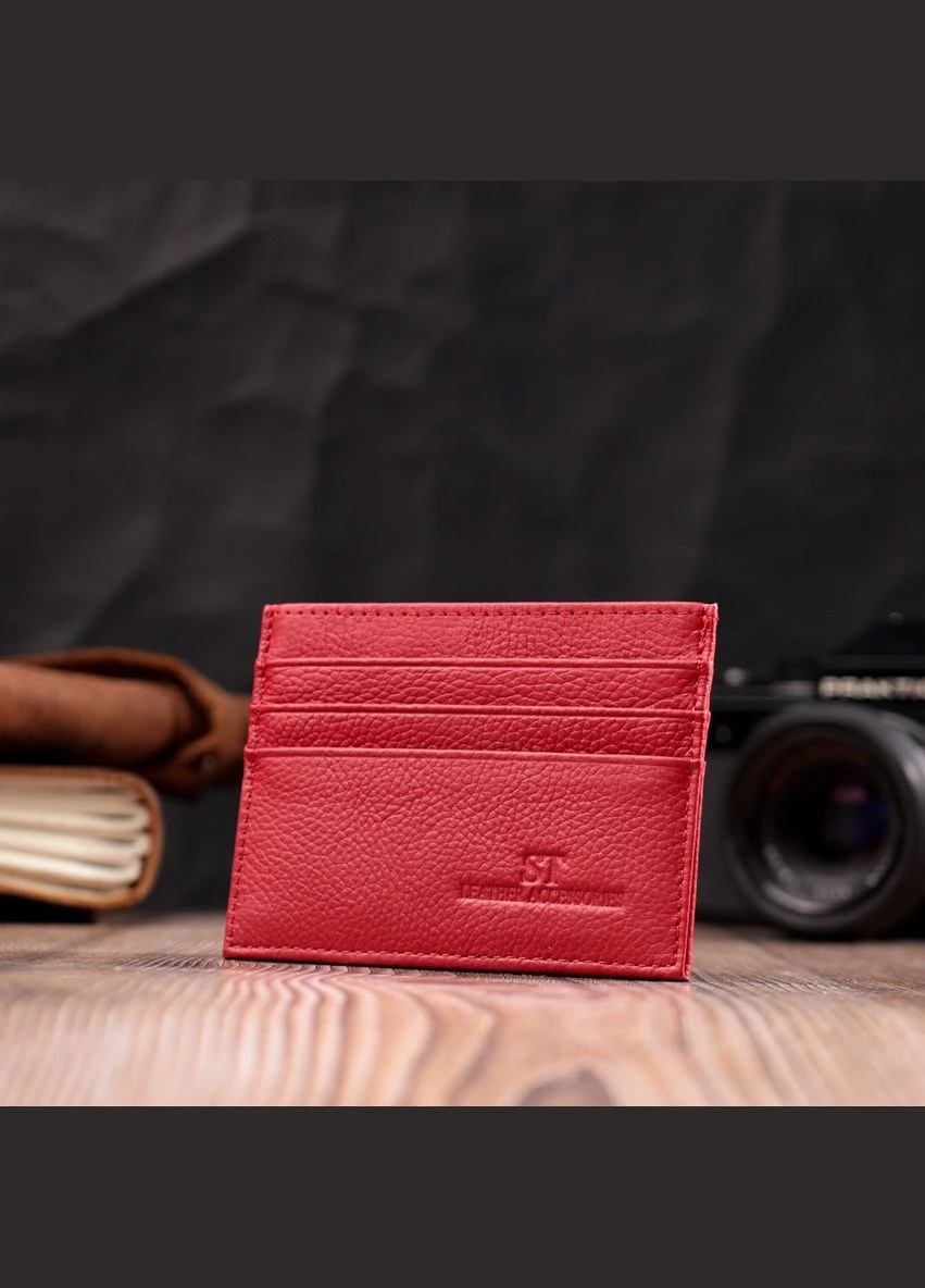 Яркий кард-кейс из натуральной кожи 22445 Красный st leather (331912908)