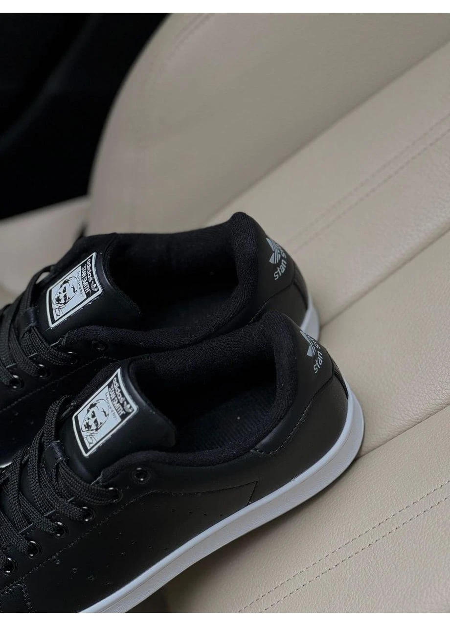 Черные демисезонные кроссовки мужские adidas stan smith black адидас стен смит черные No Brand