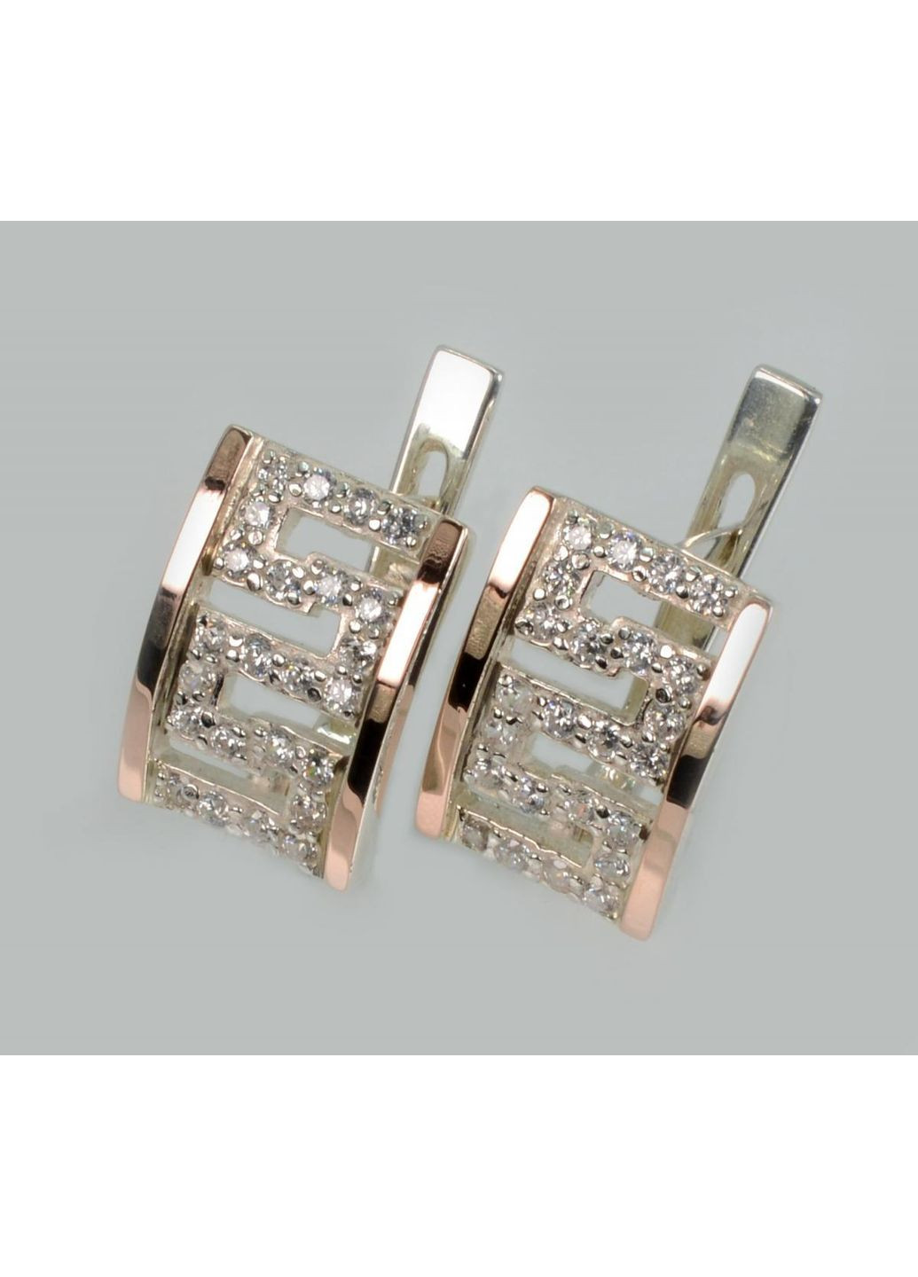 Серебряные серьги с накладками из золота Silver Style (366813191)