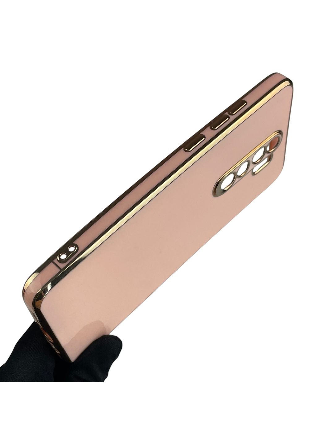 Чохол для Redmi Note 8 Pro глянсовий із золотою окантовкою із захистом камери на сяомі редмі нот 8 про рожевий Xiaomi (366019396)