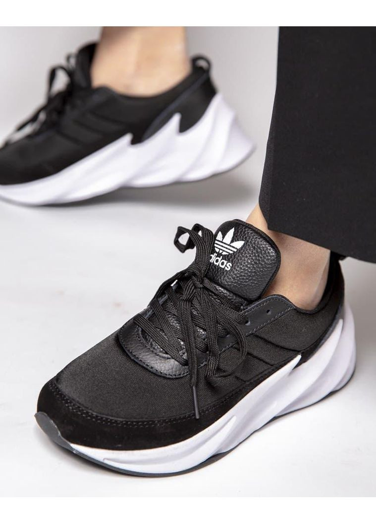 Чорні Осінні кросівки чоловічі adidas shark black white адідас шарк No Brand