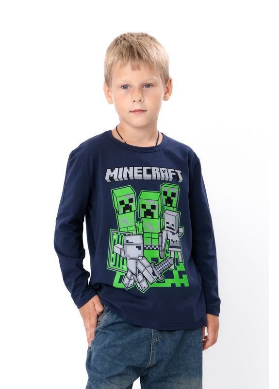 Носи своє джемпер для хлопчика (p-17616) малюнок темно-синій повсякденний