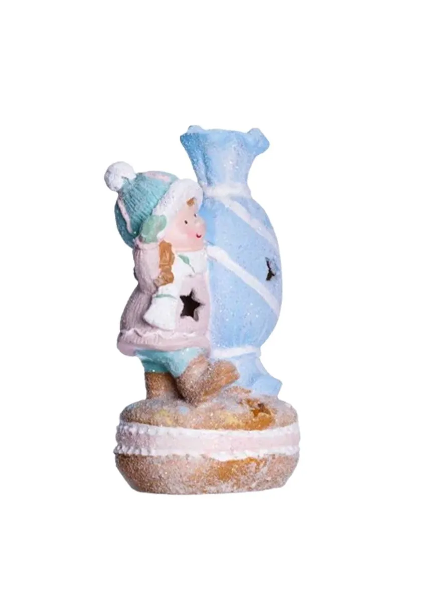 Новогодняя фигурка с подсветкой Девочка с конфетой 12*9*20,5 см Yiwu (395331543)