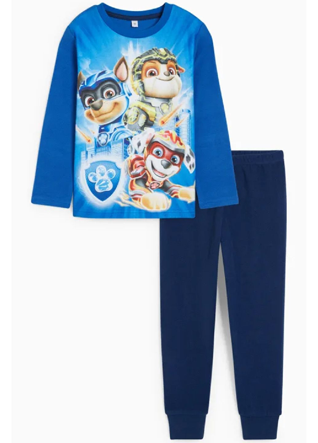 Синяя зимняя флисовая пижама (свитшот, брюки) свитшот + брюки C&A