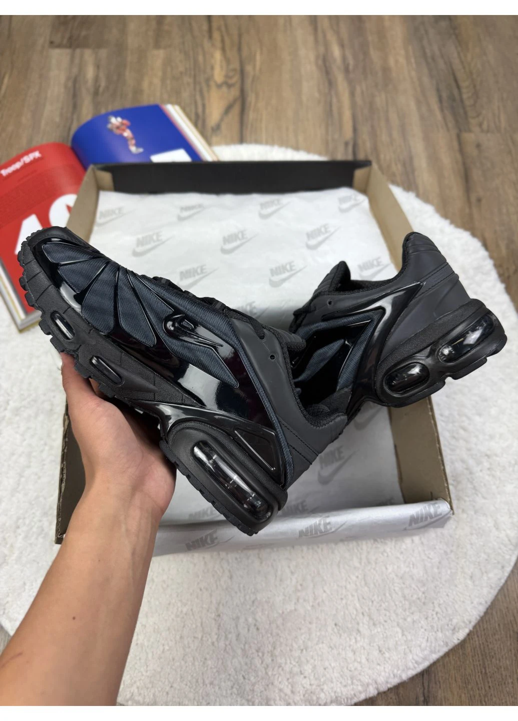 КРОСІВКИ ЖІНОЧІ NIKE SKEPTA X AIR MAX TAILWIND 5 BLACK НАЙК АІР МАКС ЧОРНІ No Brand чорні демісезони (392019952)