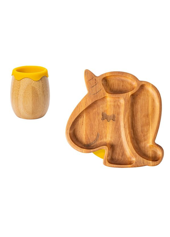 Набір дитячого посуду 2в1 Єдиноріжка Коричнево-жовтий 2 шт (310214) Бабака (326806649)