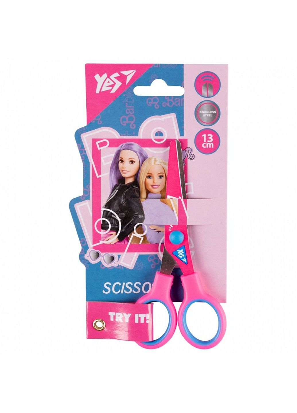 Ножницы детские с принтом на лезвии 13 см Barbie 480438 Yes (287327898)