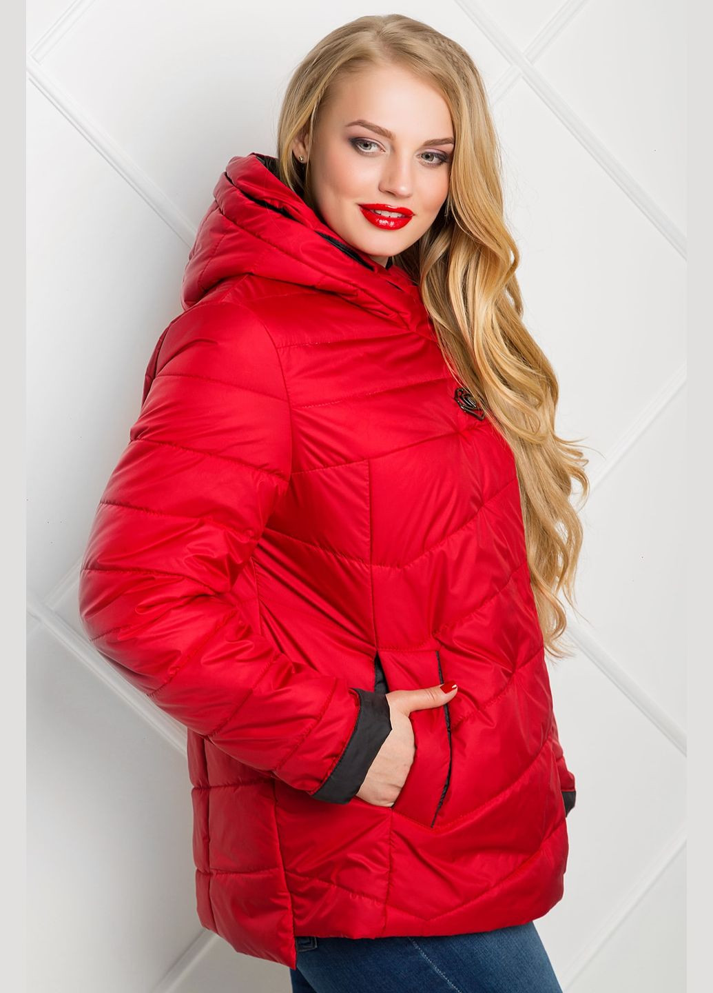 Красная демисезонная куртка аврора (01018-p-white52) MioRichi