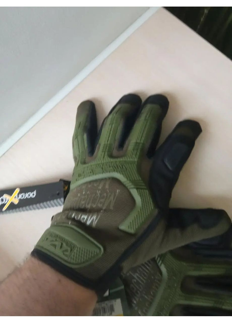 Тактические перчатки m-pact /зеленые полнопалые военные перчатки Mechanix (366892802)