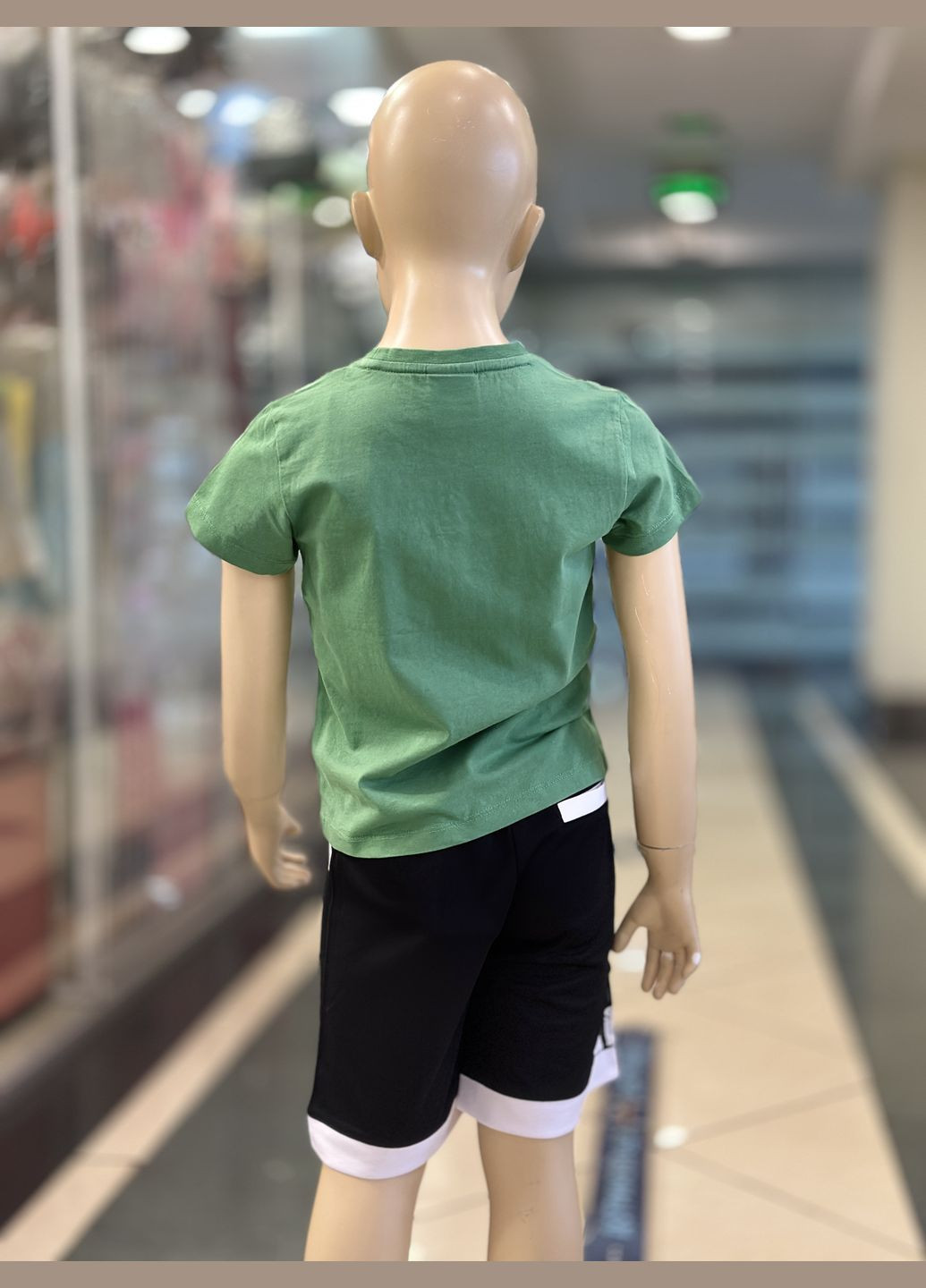 Костюм для хлопчика STG248-STG202 шорти чорно-білі + футболка зелена Street Gang (332184489)