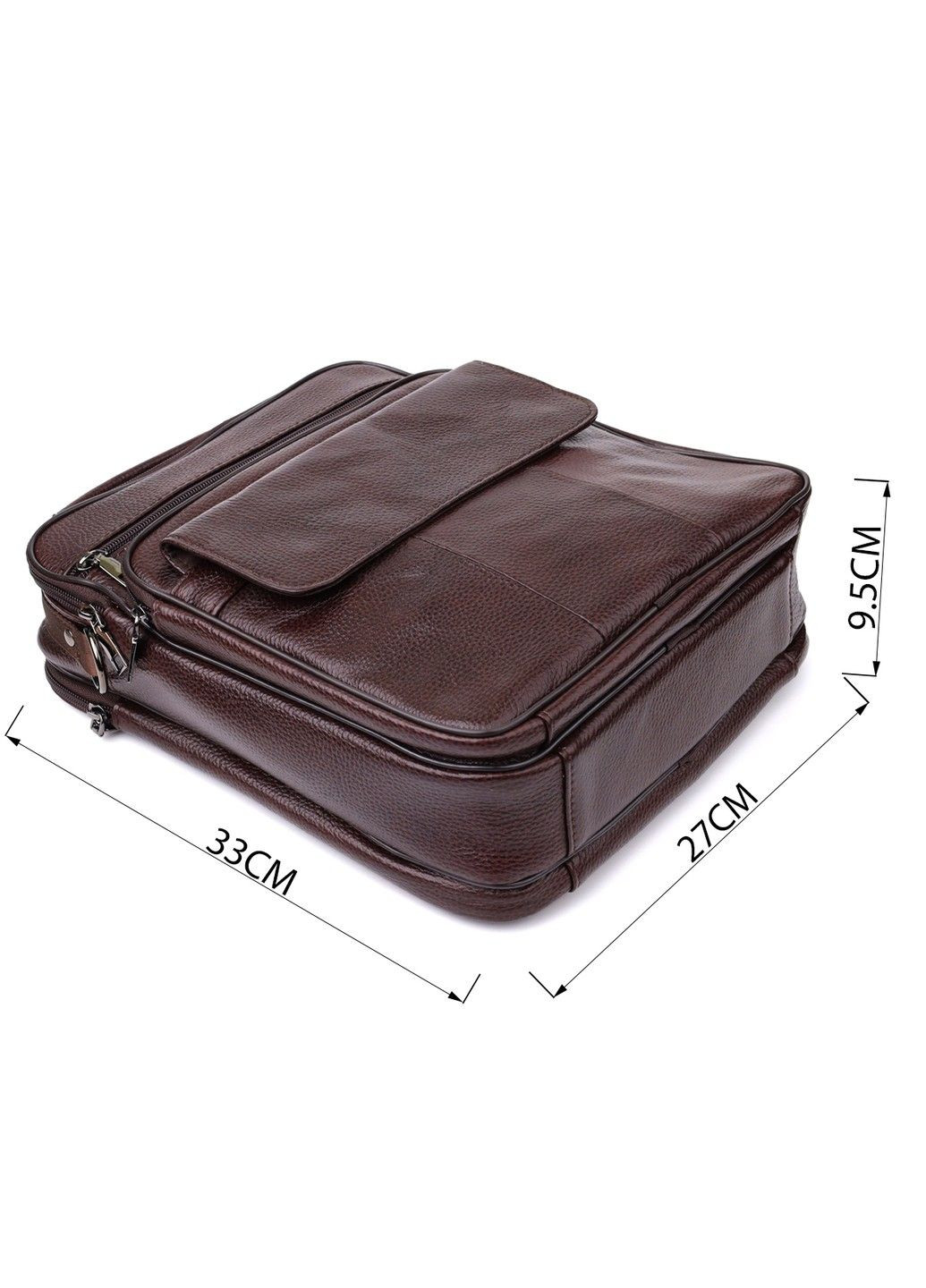 Практична чоловіча сумка з ручкою для перенесення в руці з натуральної шкіри 23024 Коричневий Vintage (357495031)