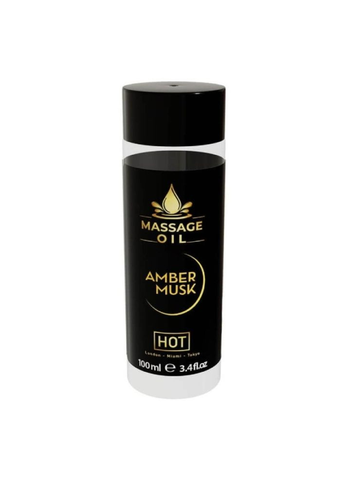 Масажна олія Massage Oil Amber Musk з ароматом бурштинового мускусу, 100 мл Hot (322068596)