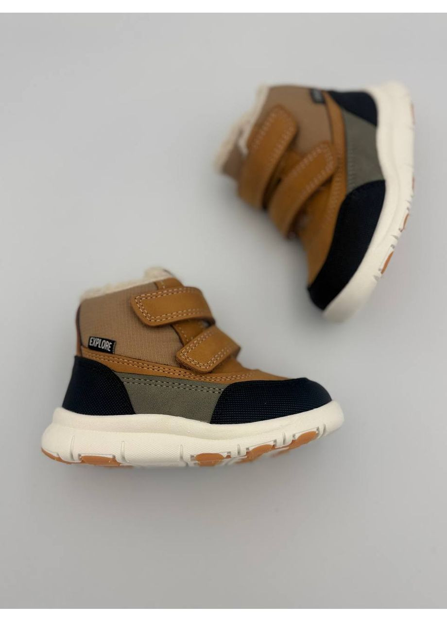 Коричневые осенние почти невесомые ботиночки (еврозима) для самых маленьких ножек Jong Golf