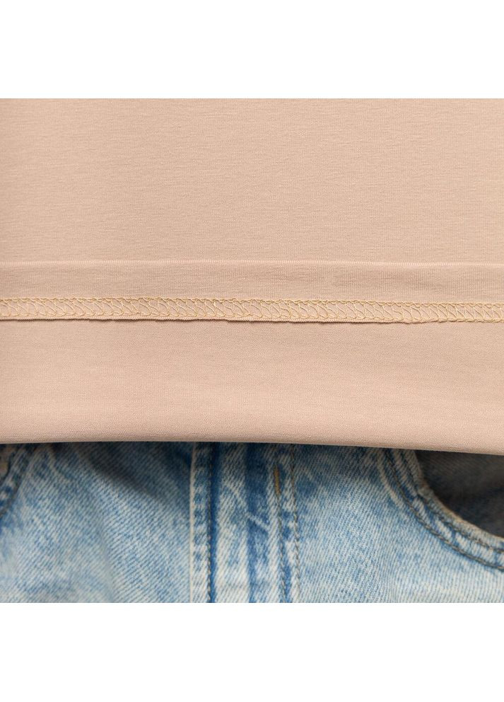 Бежевая базовая футболка с коротким рукавом Vakko