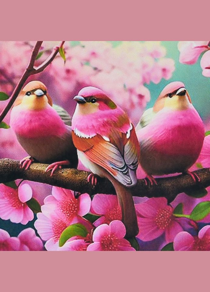 Алмазная мозаика "Цветущая симфония птиц" HEE16350 30х30 см Strateg (322433752)